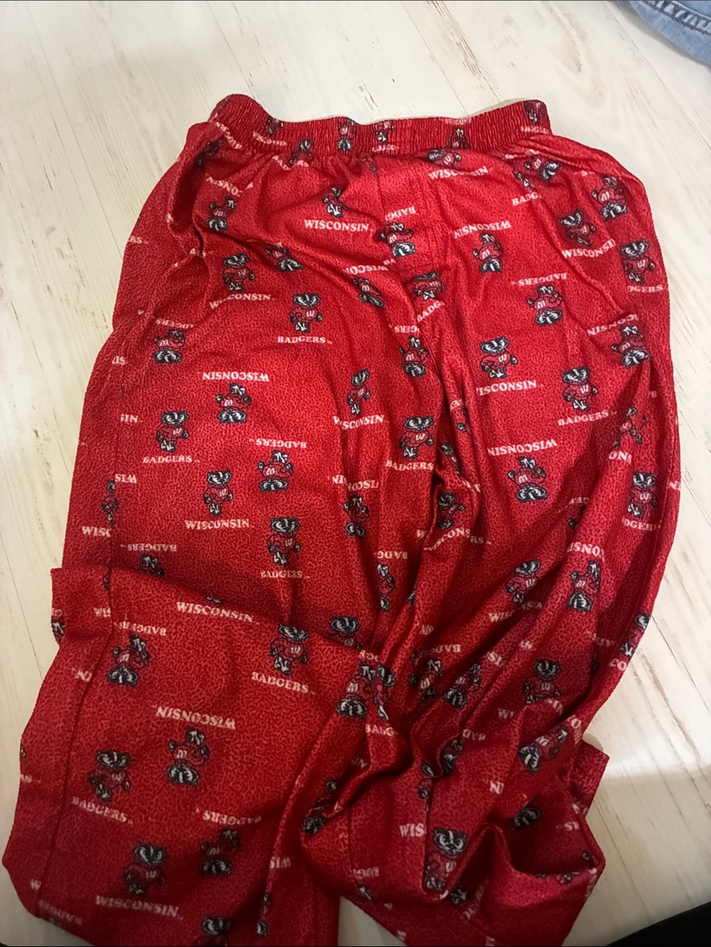 Kids' Red Wisconsin Badgers Pajama Pants with Elastic Waist